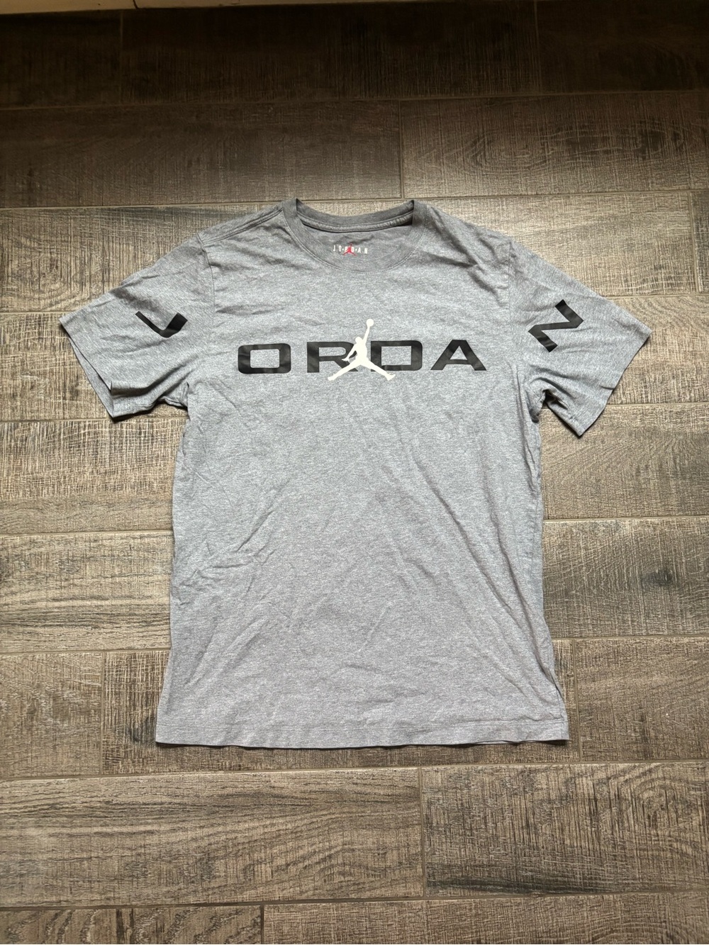 Jordan Men's Gray Short-Sleeve Logo T-Shirt Men’s Large